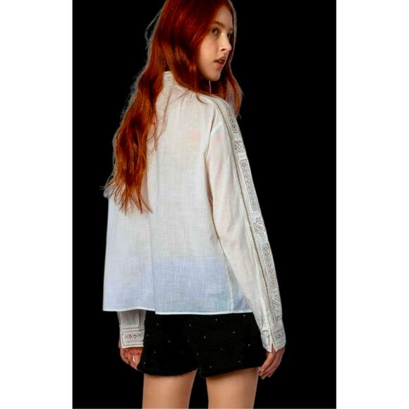 Zadig & Voltaire Teddy Eyelet Trim Blouse Judo M - Picture 3 of 16